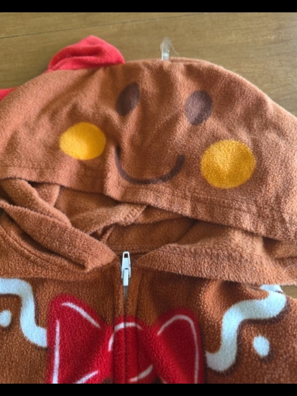 Cat & Jack Gingerbread Orange Hooded One-Piece Bodysuit